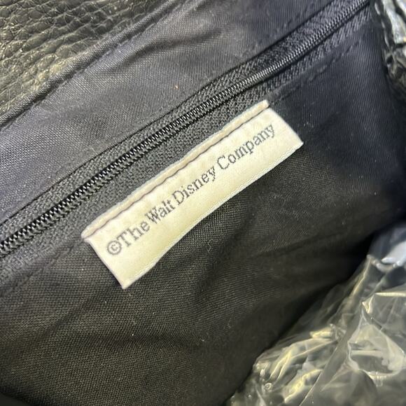 Vintage 90s Mickey Mouse large black leather backpack Disney - Picture 10 of 11